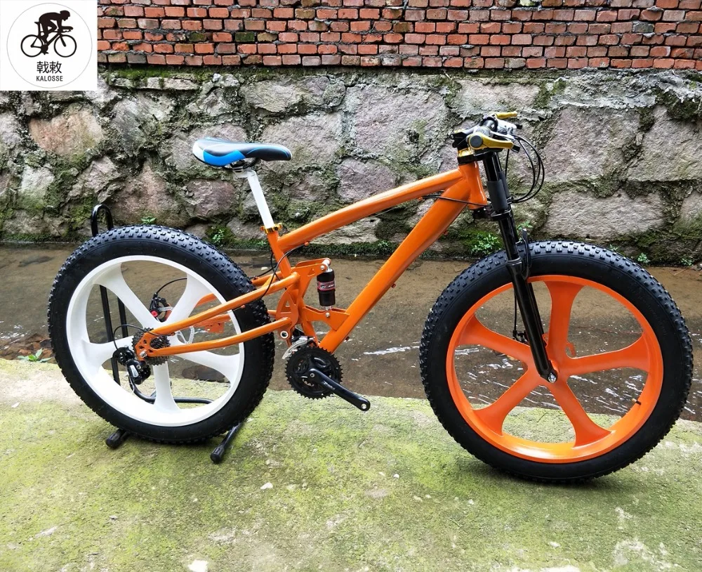 Perfect Kalosse 1X9 speed Snow  bike  Soft-tail  steel frame  Beach bicycle   26*4.0 tires  mountain bike  M370  Groupset 1