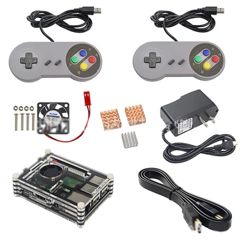 

Accessories Kit for Raspberry Pi 3 B+/3B/2B Console with HDMI Cable Gamepad Case Cooling Fan Heat Sink 2.5A Switch Power Charger