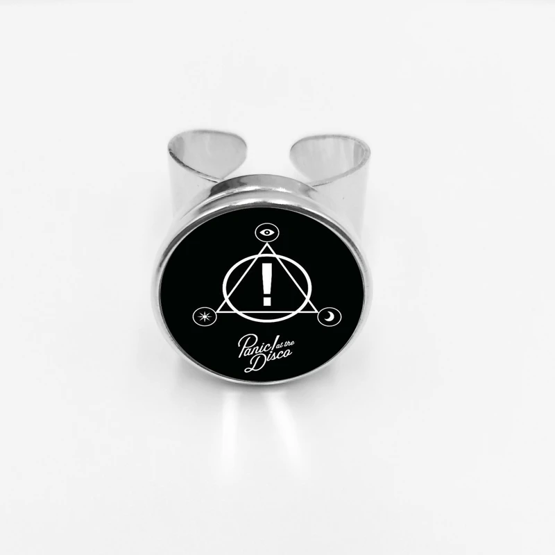 

2019/ Disco Series Snap Ring Music Band Panic Mystery Art Picture Glass Cabochon Fashion Charm Hand-opening Ring