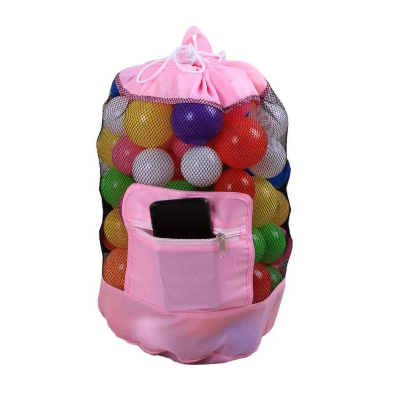 Large Mesh Beach Bag Folding Pool Toys Storage Backpack ...