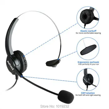 

VoiceJoy RJ9 headset phone headset call center desk phone Headset Headphone With Microphone Earphone RJ9 plug