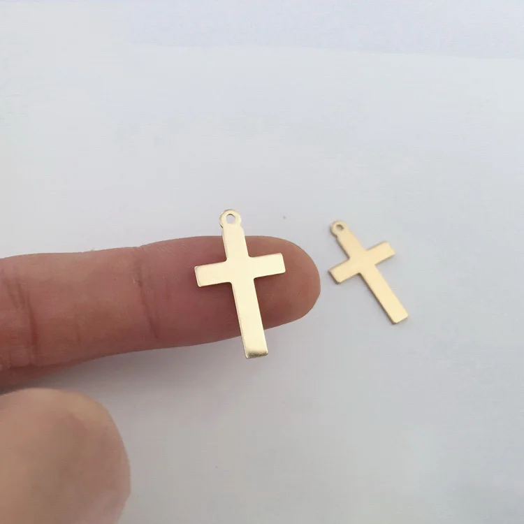 

100PCS 10*6MM Not plated color Brass Cross Charms Diy Jewelry Findings Accessories wholesale