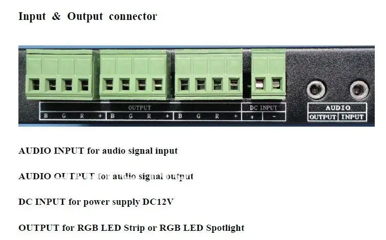 20key ИК-подсветкой музыкальный контроллер, DC12-24V вход, MAX 216 Вт выход, 9 каналов