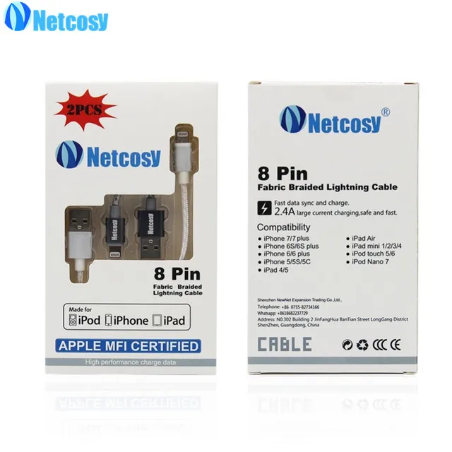 Best Offers 2pcs/pack data Cables 1m Nylon Braided Cord MFI Certified USB Fast Charger Cable for iPhone 7 For ipad mini Tablet charger cable