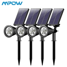 4 шт. в упаковке MPOW 6 светодиодный светильник на солнечных батареях, садовый перезаряжаемый Ландшафтный Точечный светильник, регулируемая на 180 градусов солнечная панель, водонепроницаемая, Luces Solares