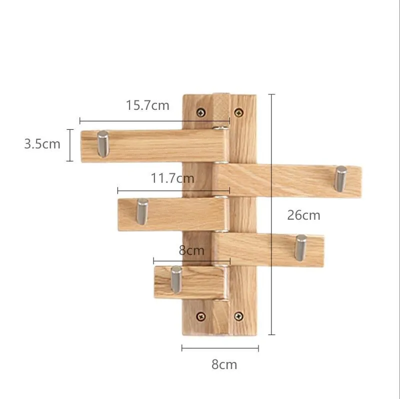 Простой деревянный ключ крючок креативная настенная декорация для гостиной вешалка для пальто поворотный твердый дерево нержавеющая сталь крюк