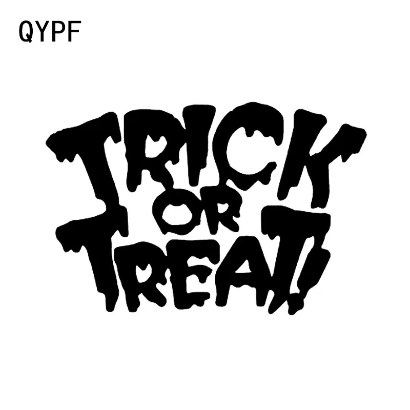 

QYPF 16.5*11.1 Interesting Halloween Party Trick or Treat Decor Personalized Car Sticker Silhouette Vinyl Graphic C16-2308