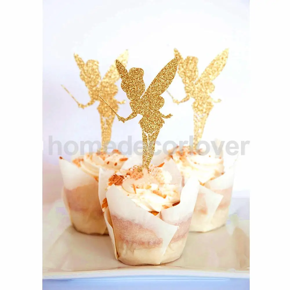 

20pcs Glitter Paper Angel Fairy Cake Topper Pick Wedding Party Favor Decoration