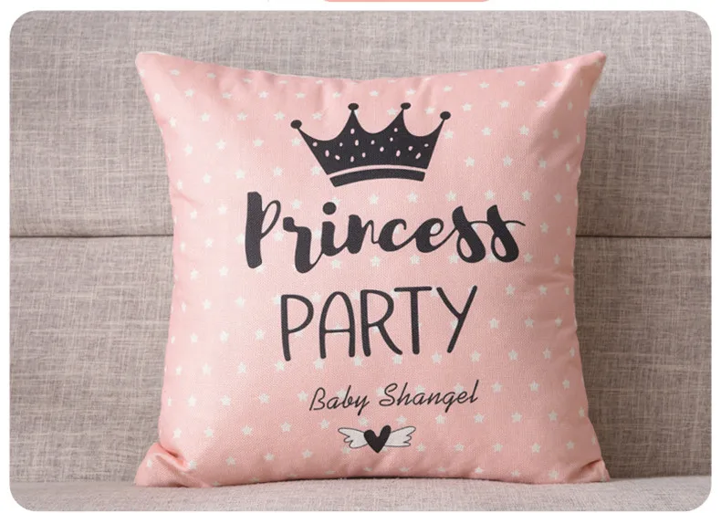 Розовая Голубая Подушка принцессы, декоративное постельное белье для девочек, декоративная подушка для дома, 45x45 см, накидка на подушку