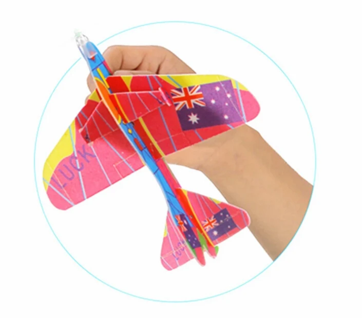 Funny Educational DIY Handmade Assembly Airplane Aircraft Launched Powered By Rubber Kids Model Building Kits |