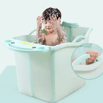 

Tremolo Children's Folding Bath Bucket Increased Bath Bucket Infant Bath Can Sit And Lie Neonatal Baby Bath Thermal Preservation
