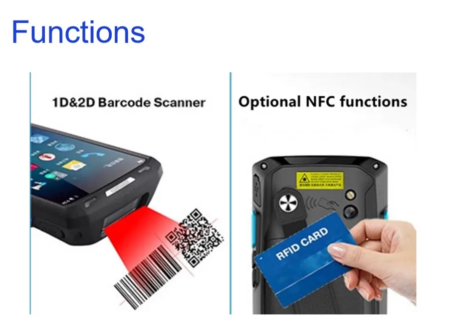 Código de Barras Teclado de Tela Terminal de Dados Android Scanner 2d qr Código Honeywell Newland Ip66 Wifi 4g 4.5 Terminal Nfc 8.1 Pda 1d 4 1d 2d qr código honeywell newland scanner