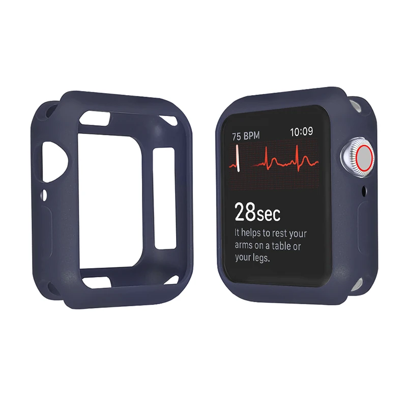 Color9 midnight blue Мягкий силиконовый чехол ProBefit для Apple Watch 3 2 1 42 мм 38 мм полная защитная оболочка для iWatch 4 5 40 мм 44 мм бампер для часов - Цвет: Color9 midnight blue