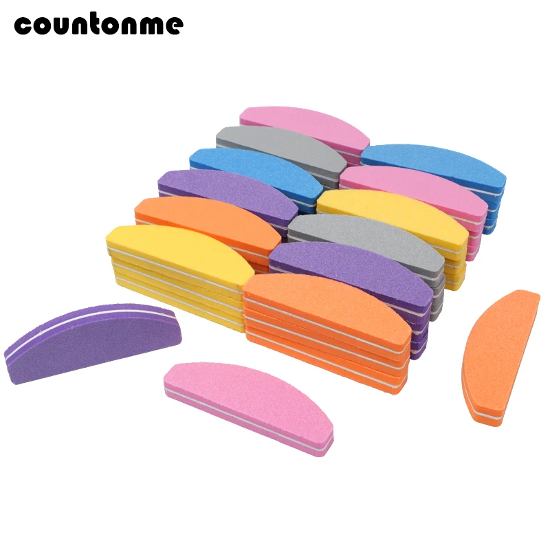 

10pcs/lot Mini Sponge Nail File Boat Shape Sponge Mix Color Nail Buffer 100/180 Nail Files Set Double Sides Manicure Salon Tools