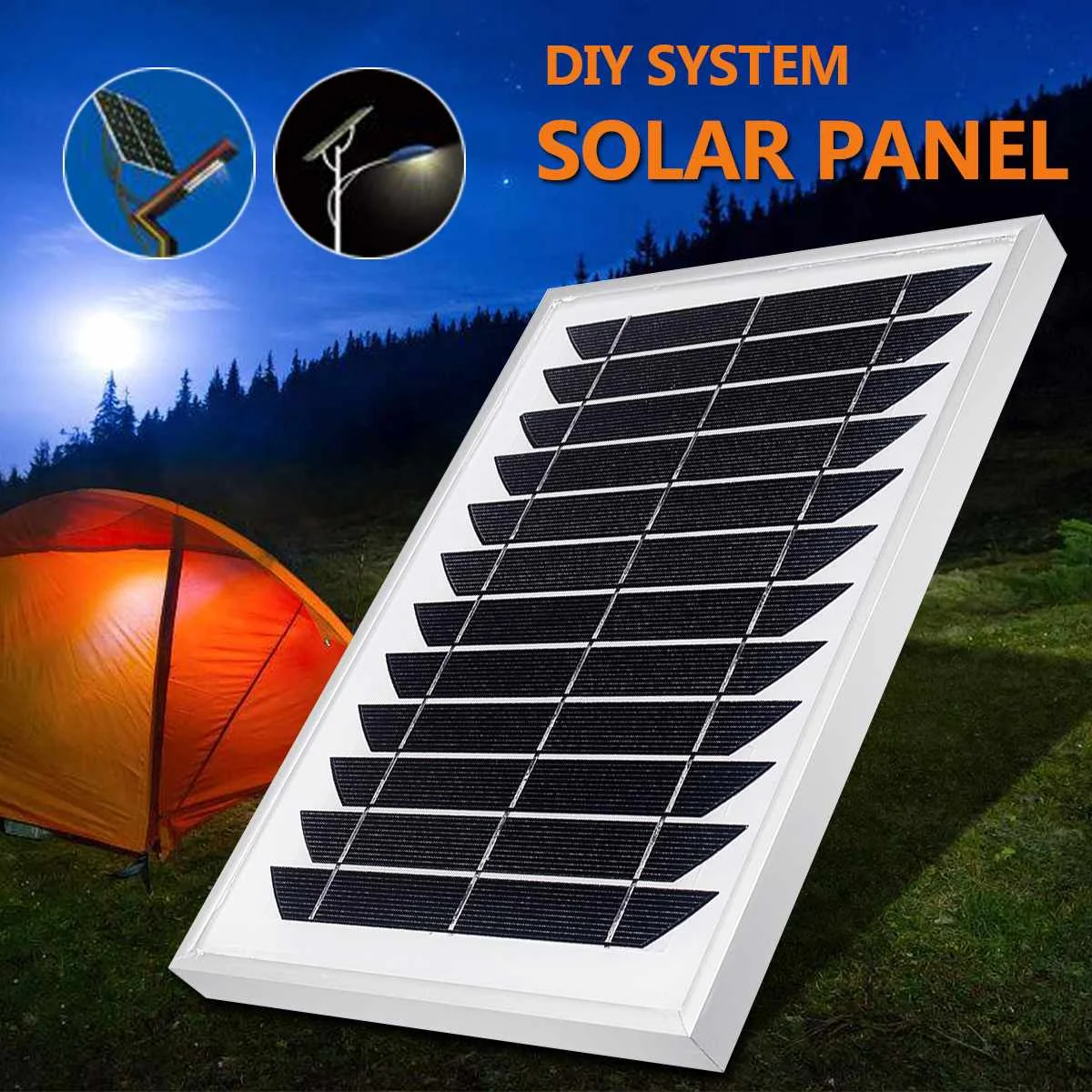 

Solar Cell 6V 6W Monocrystalline Solar Panel Module Solar System for Battery Charger Energy Module Outdoor Travel Power Supply
