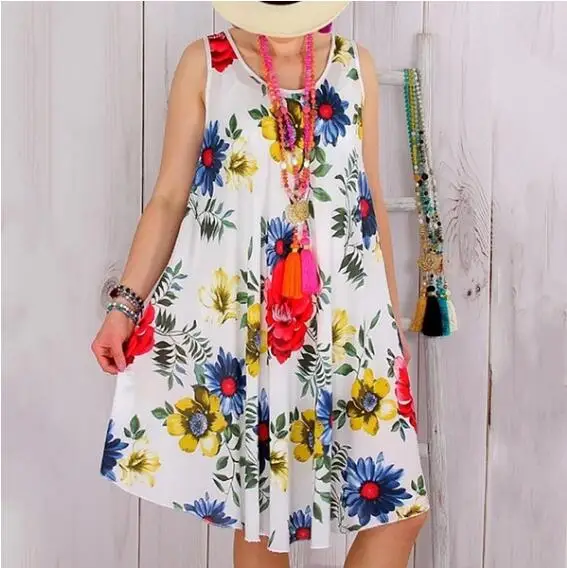 Повседневный винтажный сарафан женское летнее платье 2019 Boho свободное миди без