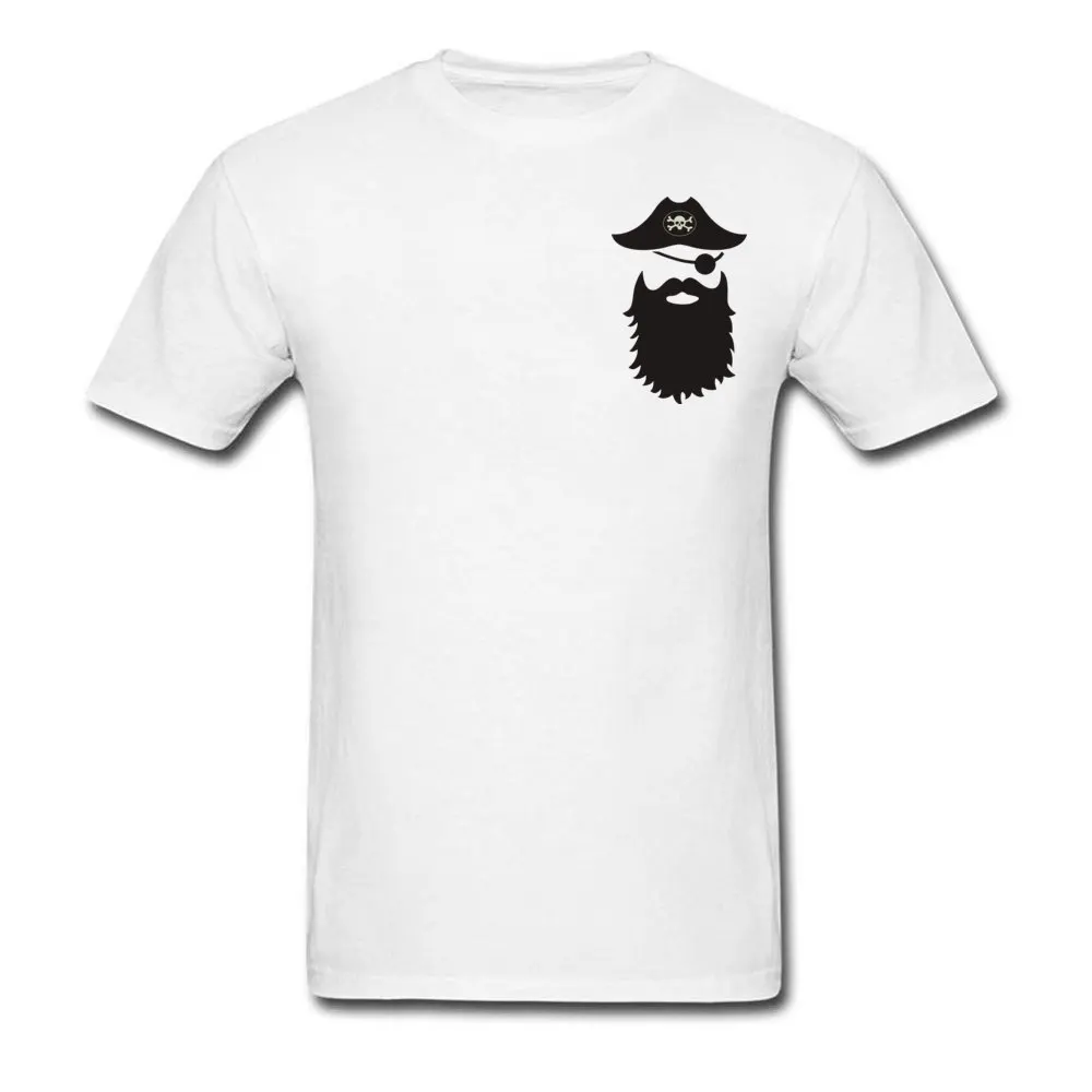 Normal Bearded Pirate Men T Shirts Prevailing VALENTINE DAY Short Sleeve Crew Neck Pure Cotton Tops Shirts Summer Tops Shirt Bearded Pirate Chest white
