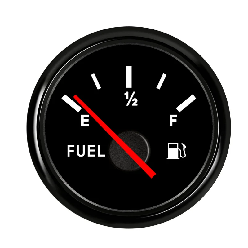 

52mm Fuel Level Gauge 190 ohm Oil Level Meter Waterproof E-1/2-FULL Fuel Gauge for Marine Car fit 9~32 V with Backlight