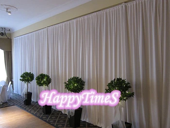 

4M High 8M Wide White Wedding Curtain Bakcdrop Ice Slik Fabric With Matched Stainless Steel Stand