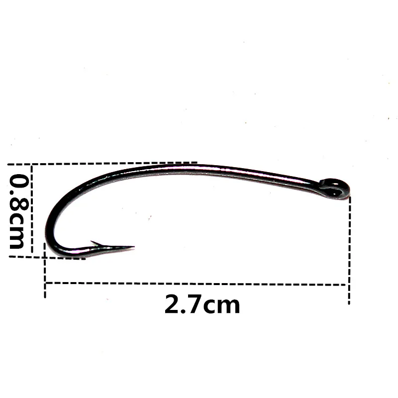 KKWEZVA 100pcs Carbon Steel Fishing Hooks Black Color Long Shank Streamer Dry Fly Tying Fishing Hook For Jig Size 2.7cm*0.9cm KKWEZVA 100pcs Carbon Steel Fishing Hooks Black Color Long Shank Streamer Dry Fly Tying Fishing Hook For Jig Size 2.7cm*0.9cm