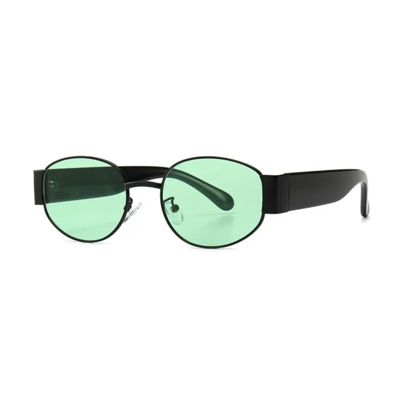 Новые роскошные овальные дизайнерские солнцезащитные очки для мужчин и женщин Классическая Металлическая оправа Модные солнцезащитные очки - Цвет линз: C02