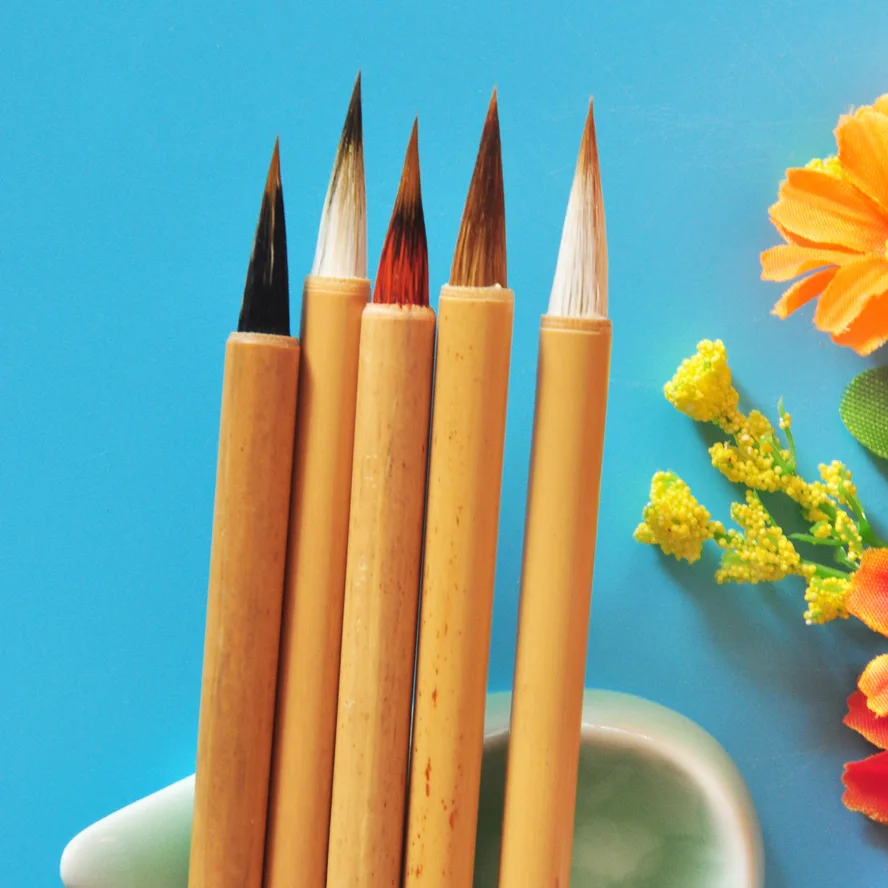5pcs/pack Chinese Calligraphy Painting Brush Pen set Small Regualr