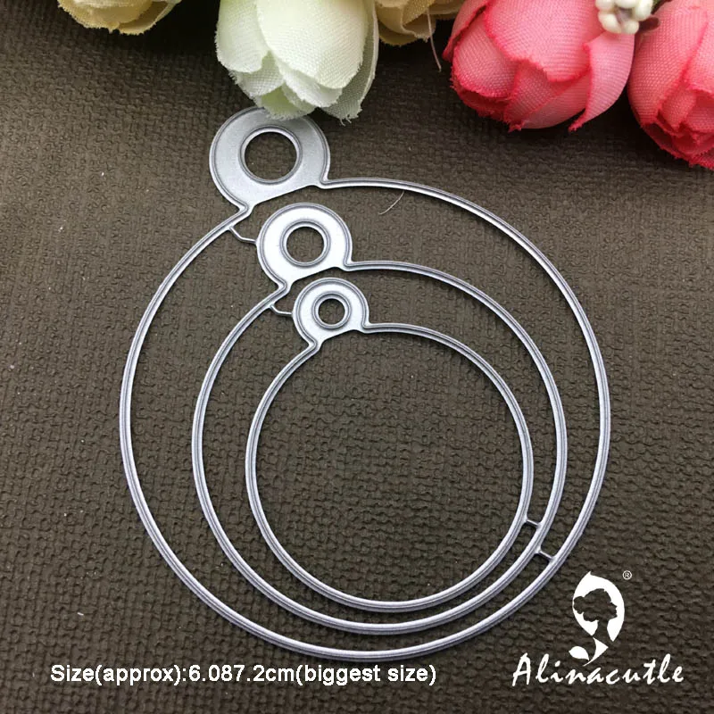 

METAL CUTTING DIES cut die alinacraft 3pc circle tags set Scrapbook paper craft album card punch knife art cutter die