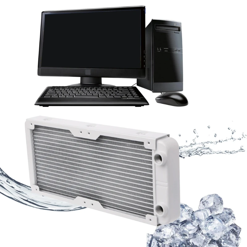

240mm Aluminum Water Cooler Kit Computer Radiator Water Cooler 18 Tube CPU Heat Sink Exchanger