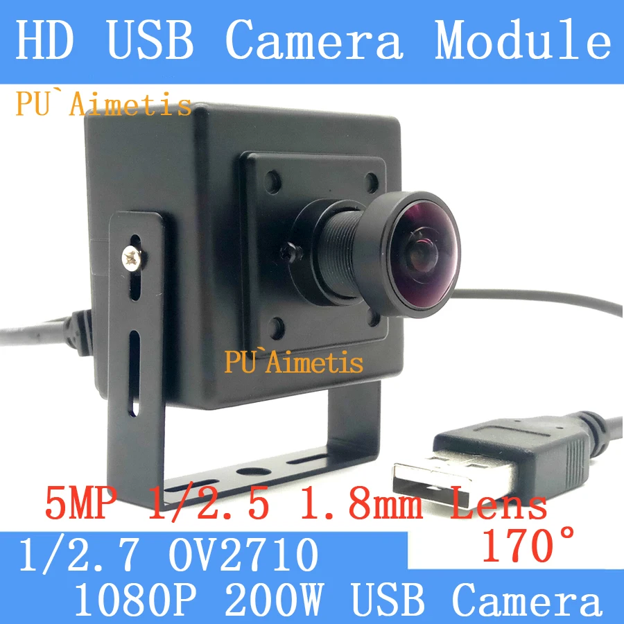 Pu'aimetis 1080 P 2mp Full HD mjpeg 30fps высокое Скорость OV2710 170 градусов мини наблюдения Камера Linux UVC USB Камера модуль