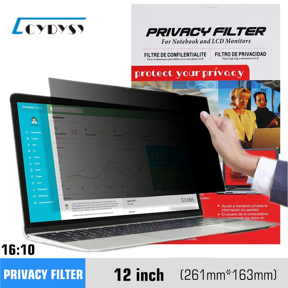 Acheter 12 pouce Filtre de Confidentialité Protecteur D écran Film pour 1610 Ordinateur Portable 10 2 8 \