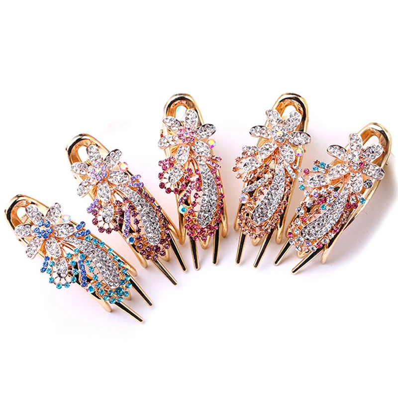 

Hair Ornament Rhinestone Claw Clip Headwear Shiny Crystal Metal Hair Claw Clip for Women Jewelry Crab Claw Hair Clip Barrettes