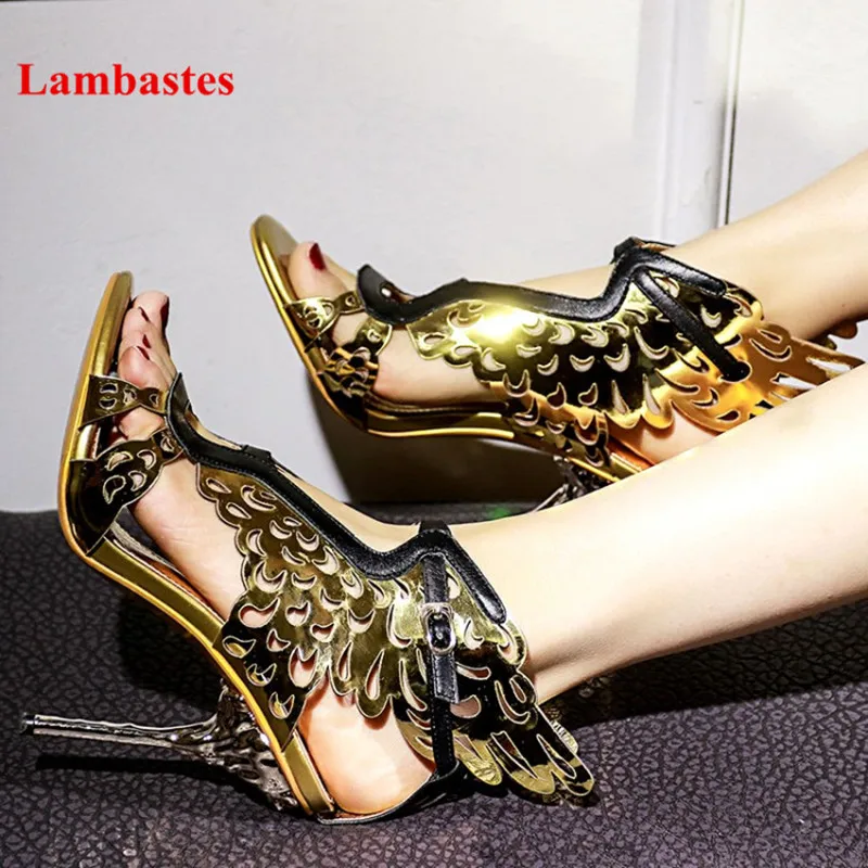 2018 Hot Spring Women Sandals Gold Peep Toe Butterfly Wings Cut Out Women Casual Sandals Sexy Buckle Strap Thin Heel Shoes Women цена 2018 Hot Spring Women Sandals Gold Peep Toe Butterfly Wings Cut Out Women Casual Sandals Sexy Buckle Strap Thin Heel Shoes Women цены онлайн