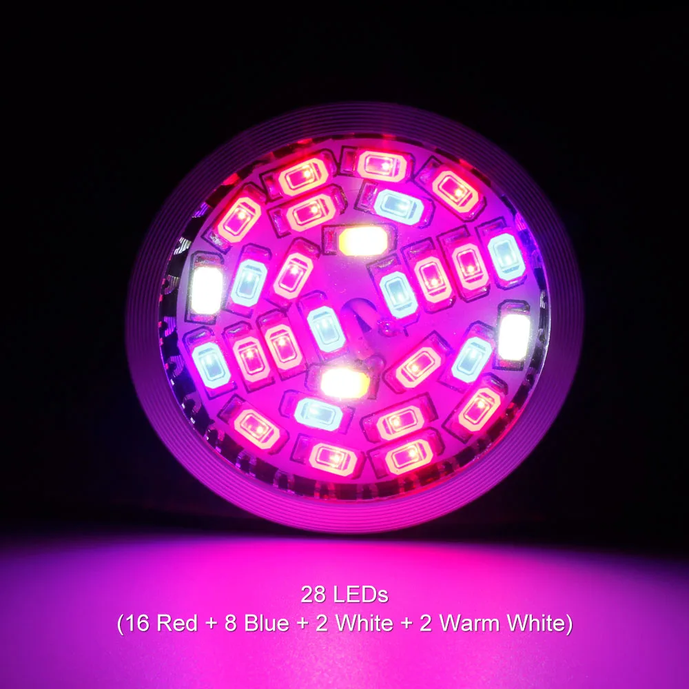  Full Spectrum 5730 E27 28W 28 SMD LED Grow Light 220V 110V Plant Growing Lamp Blub for Indoor Flowe - 32584144477