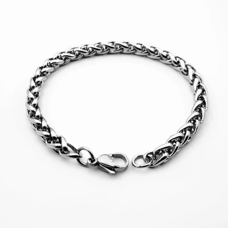 3/4/5/6/7/8 мм Серебряный тон Нержавеющая сталь браслет, для мальчиков с рисунком человек панцирного плетения Rolo цепь браслет, мода, подарок, ювелирное изделие