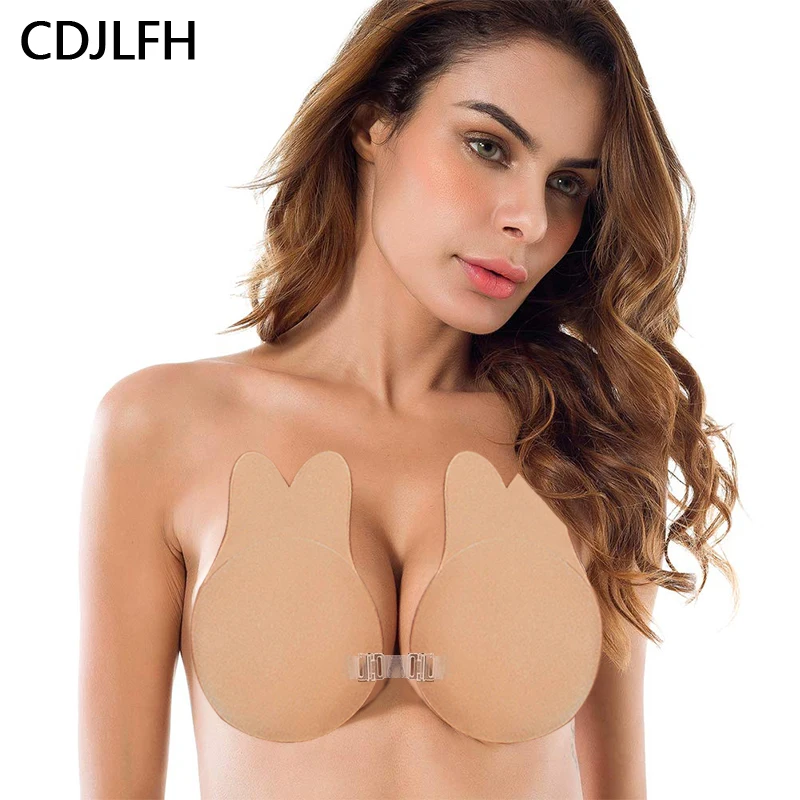 

Cute Rabbit Bra Women Breast Petals Lifting Invisible Push Up Bra Tape Reusable Breast Adhesive Nipple Covers Fashion Sticky Bra