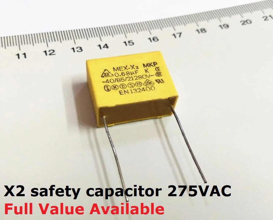 10 шт. X2 защитного конденсатора(275VAC 0,001 мкФ 0,0022/0,0047/0,01/0,022/0,033/0,047/0,068/0,1 мкФ 0,15 мкФ 0,47 мкФ 0,22 мкФ 0,68 мкФ 0,33 мкФ 1 мкФ