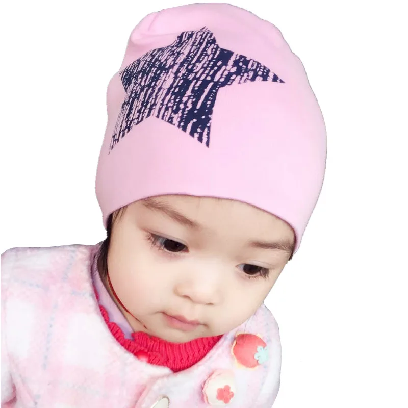 new cotton knitted star printing baby beanies kids winter warm caps children headwear accessories boys girlsfashion hat