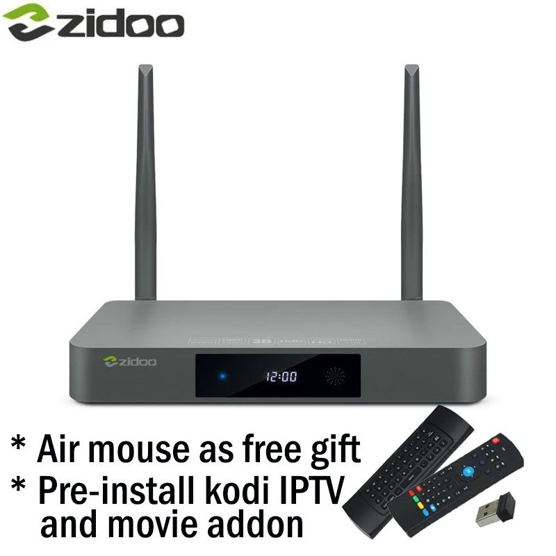 ZIDOO X9s HDMI TV BOX Android 6.0 16G Pre-install Super KODI IPTV and Movie Addon Multimedia Bluetooth 4K with Free Air Mouse