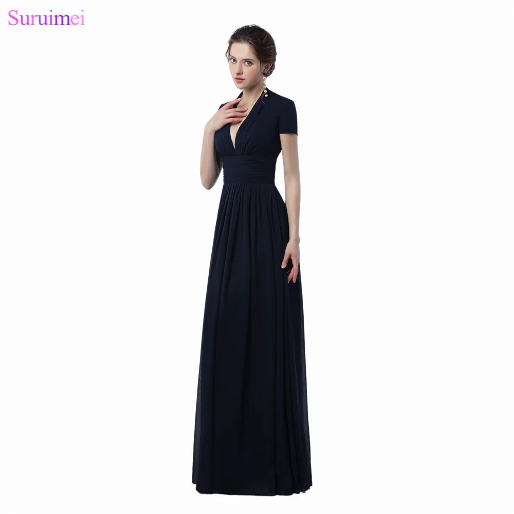 black formal dresses short with sleeves