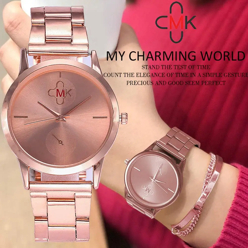 

Women Men Quartz Elegant Wrist Watches With Durable Alloy Strap Casual Lovers' Watch TT@88