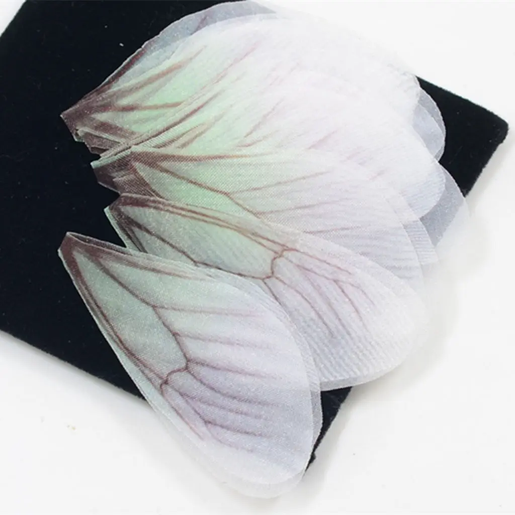 50pcs Cloth Fashion Dragonfly Wing Charms for Women Earrings Pendant Jewelry