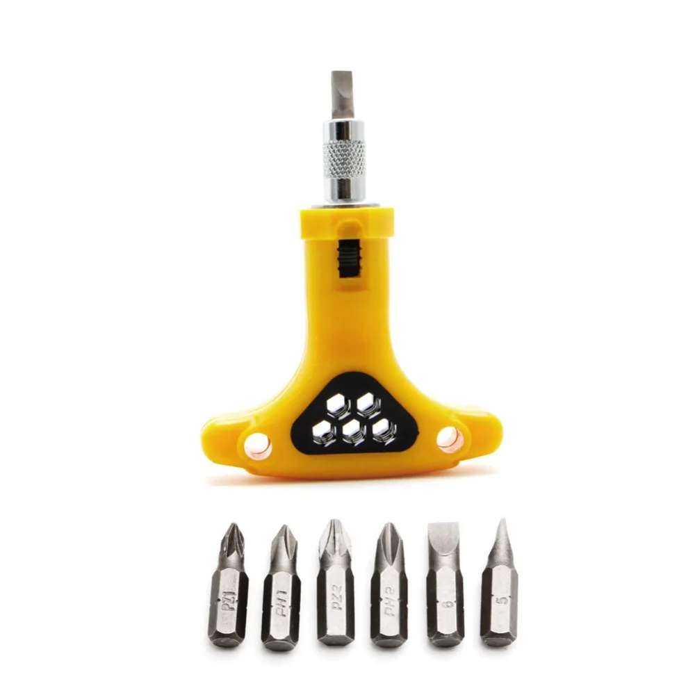

Multi-functional Hot 6 in 1 Ratchet Screwdriver Bit Extension Rod Repair Tools