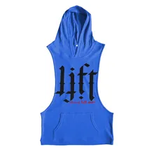 Фитнес тренировочные жилеты для бега Спортзал Бодибилдинг Футболка спортивная мужская майка для бега Баскетбол с капюшоном