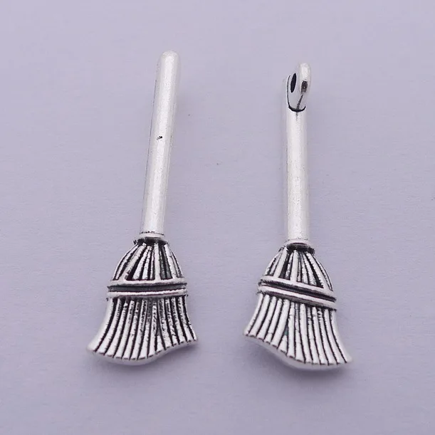 Newest 8 Pieces/Lot 9mm*27mm Diy Jewelry Accessory tibetan Silver dipper besom design Charms For Making | Украшения и аксессуары
