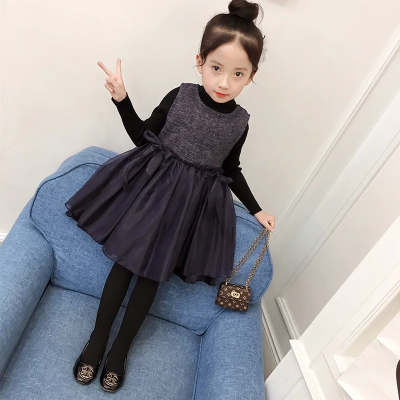 

2018 new winter Girls Kids thicker vest plus cashmere princess dress comfortable cute baby Clothes Children Clothing