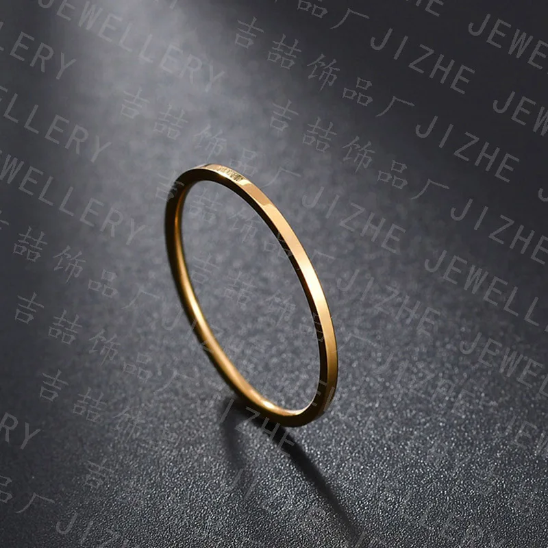 1 мм изысканное ультра-тонкое серебряное обручальное кольцо для пары из нержавеющей стали простое модное кольцо с хвостом розовое золото Женское Обручальное Кольцо - Цвет основного камня: Gold