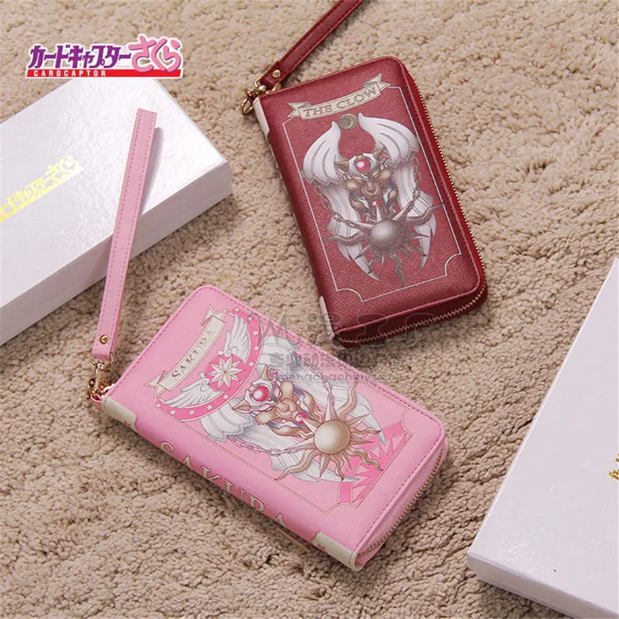 

1pcs CardCaptor Sakura Continental PU Wallet Zip Around Anime Purse 2 Colors