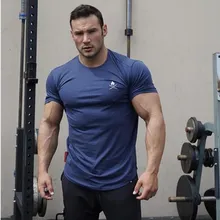 Мужские спортивные футболки для фитнеса, тренировочные хлопковые футболки, мужские футболки с коротким рукавом и принтом, топы, модная повседневная одежда