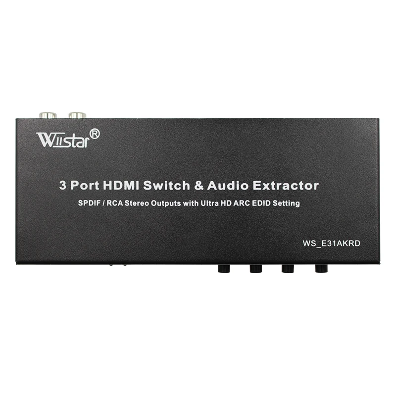 Wiistar стиль 3 порта Переключатель HDMI MHL аудио экстрактор SPDIF/RCA стерео выход выдает whith oltra HD ARC EDID sotting