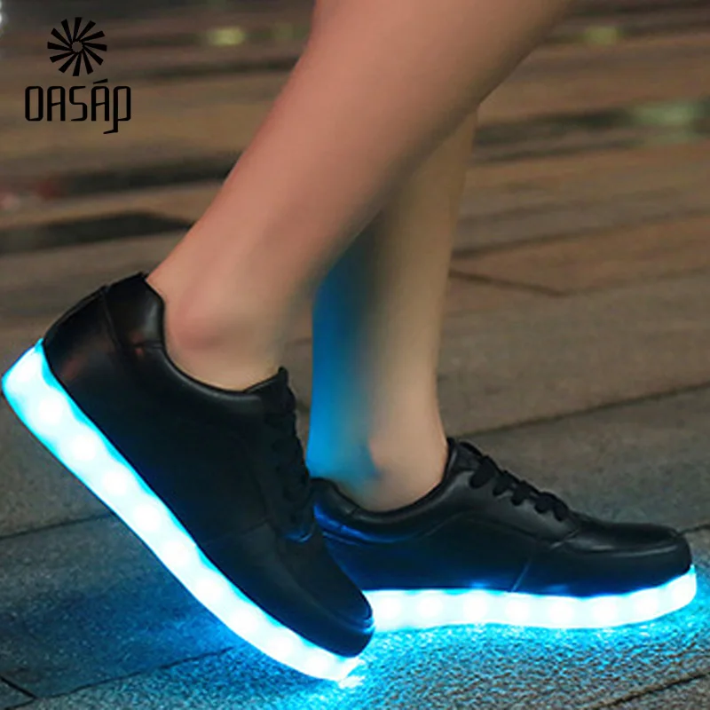OASAP men shoes Glowing Shoes White/Black Light Up Shoes LED ... OASAP men shoes Glowing Shoes White/Black Light Up Shoes LED Luminous Shoes chaussure femme Neon Basket LED superstar 93786-in Men's Casual Shoes from Shoes ...
